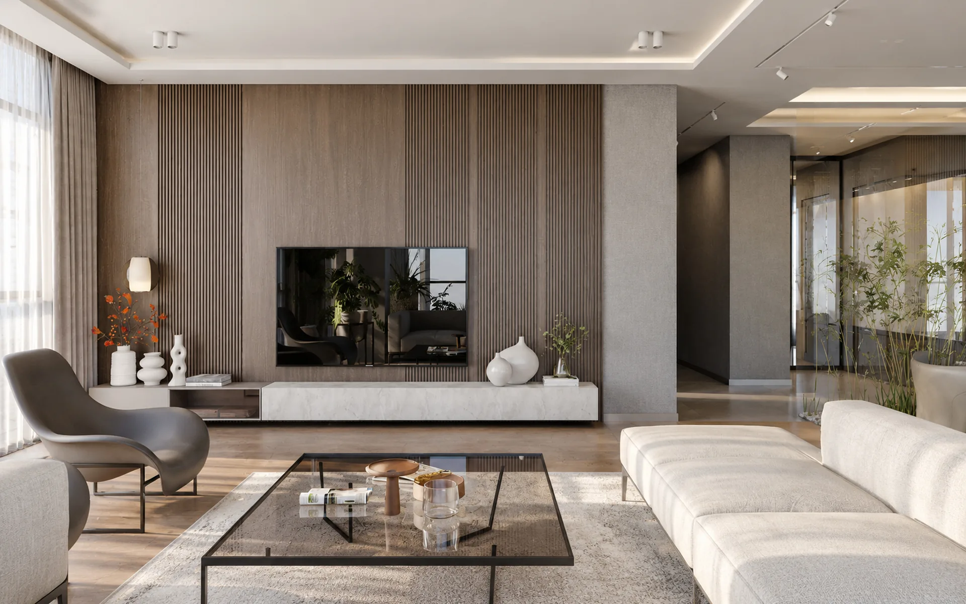 Başka Ankara örnek daire TV duvarlı modern salon