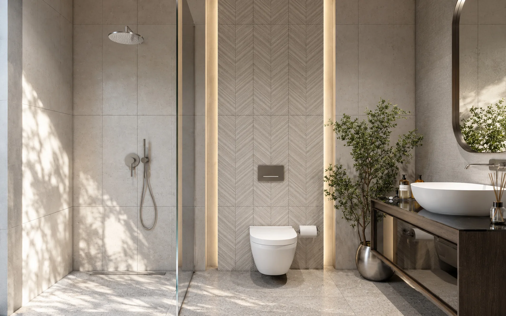 Başka Ankara örnek daire modern banyo ve walk-in duş