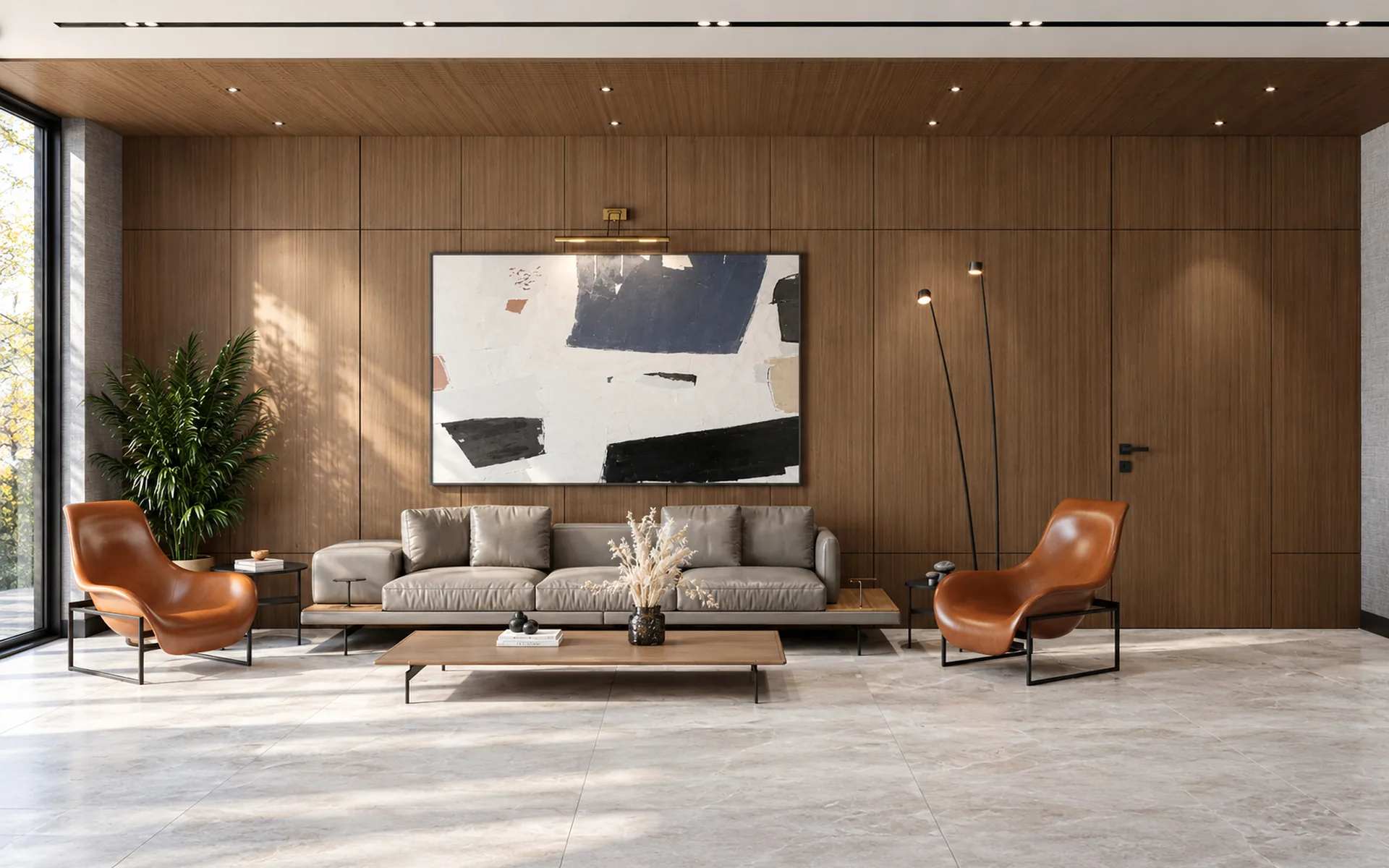 Başka Ankara örnek daire ahşap panel salon